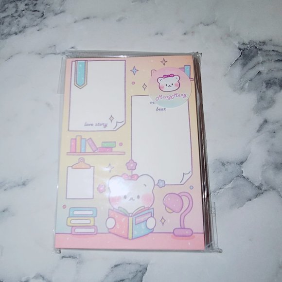Office | Nwt Kawaii Teddy Bear Memo Pad Stationary Studying | Poshmark